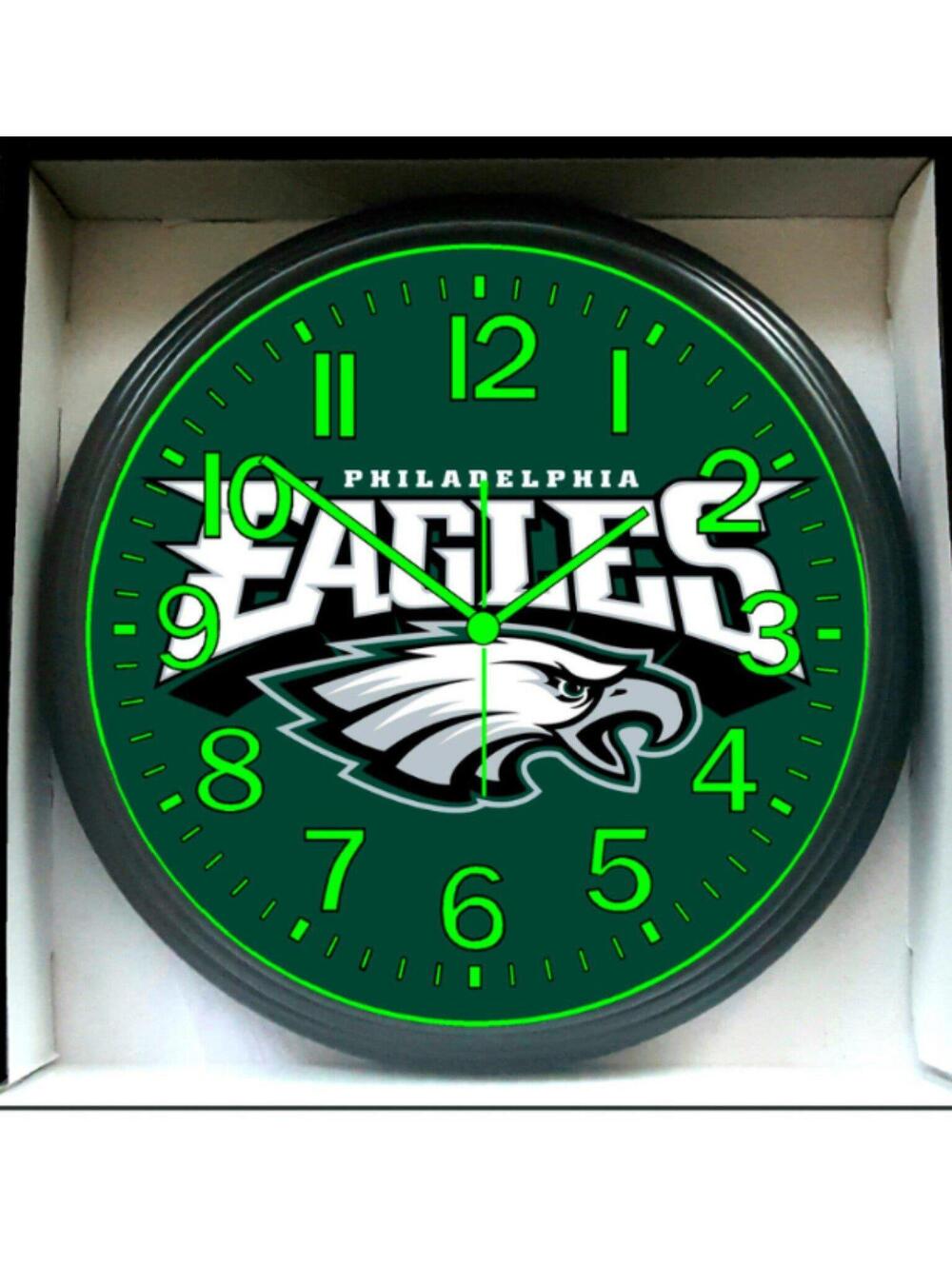 Philadelphia Eagles NFL Glow in the Dark Walk Clock New in Box
